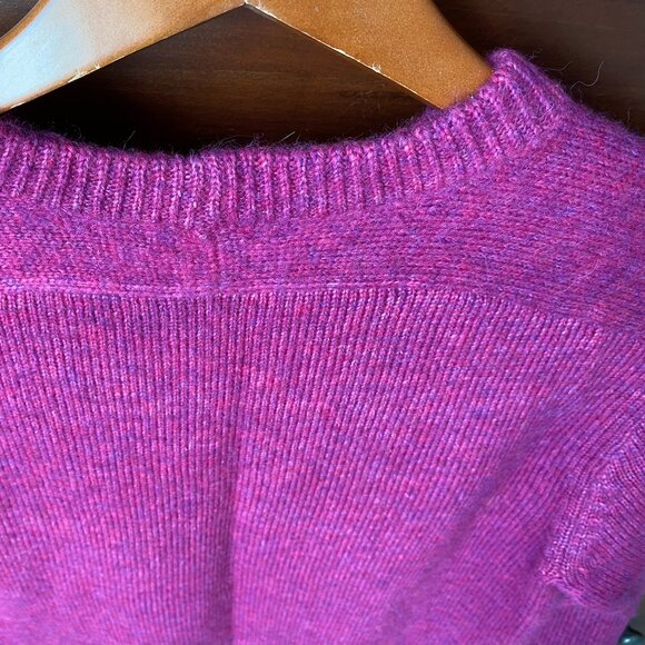J Crew Relaxed Saddle Sleeve Crewneck Sweater - Heather Fuchsia - NWOT - S - Picture 15 of 15